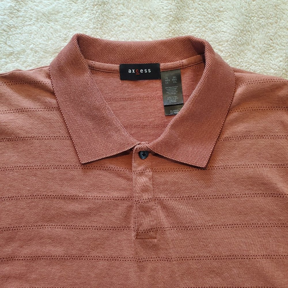 Axcess Men's Short Sleeve Polo Style Shirt, Size 2XL